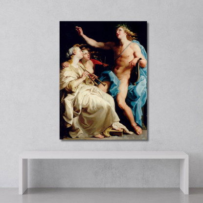 Apollo E Due Muse Pompeo Batoni pbt5 quadro stampato su tela