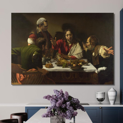 La Cena In Emmaus Caravaggio crv21 quadro stampato su tela