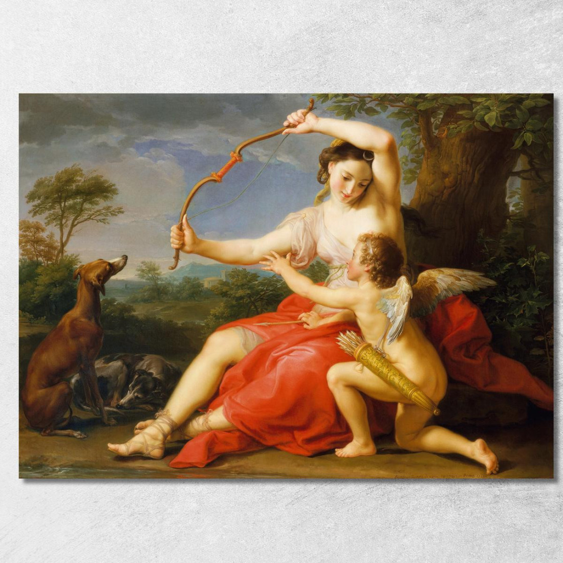 Diana E Cupido Pompeo Batoni pbt10 quadro stampato su tela Diana E Cupido Pompeo Batoni pbt10 quadro stampato su tela