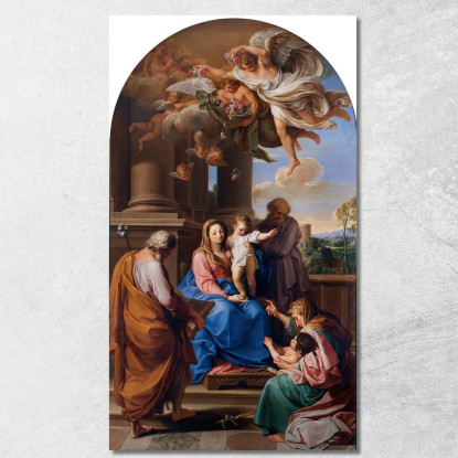 Madonna Col Bambino I Santi Giuseppe Zaccaria Ed Elisabetta E San Giovannino Pompeo Batoni pbt18 quadro stampato su tela