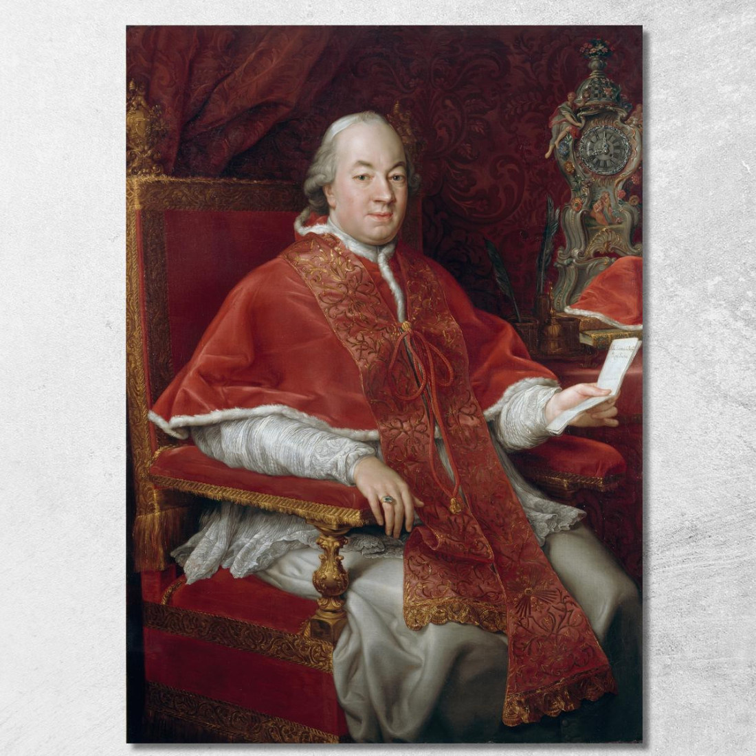 Portrait Of Pope Pius Vi Giovanni Angelo Braschi Pompeo Batoni pbt37 quadro stampato su tela