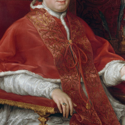 Portrait Of Pope Pius Vi Giovanni Angelo Braschi Pompeo Batoni pbt37 quadro stampato su tela