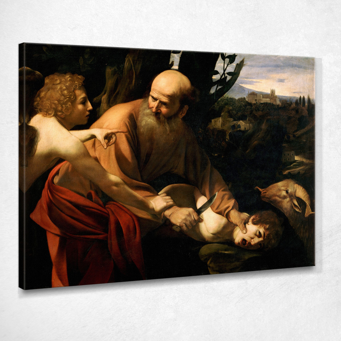 Sacrificio Di Isacco Caravaggio crv27 quadro stampato su tela Sacrificio Di Isacco Caravaggio crv27 quadro stampato su tela
