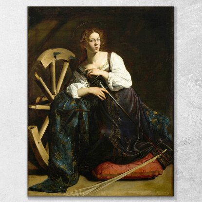 Santa Caterina D'Alessandria Caravaggio crv28 quadro stampato su tela