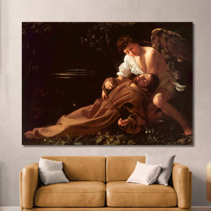 San Francesco D'Assisi In Estasi Caravaggio crv29 quadro stampato su tela