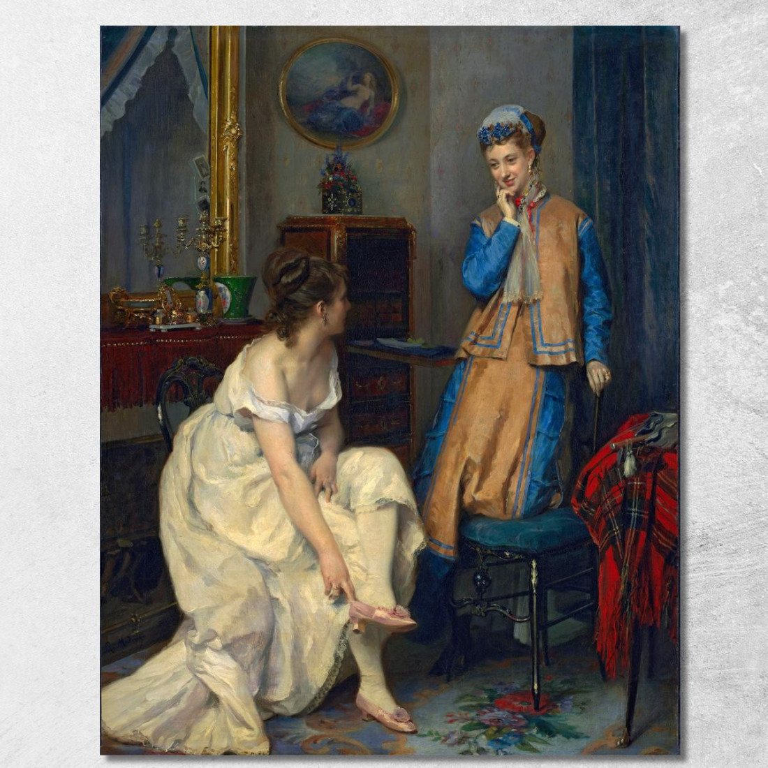Confidenze Raimundo de Madrazo y Garreta rmg13 quadro stampato su tela Confidenze Raimundo de Madrazo y Garreta rmg13 quadro stampato su tela