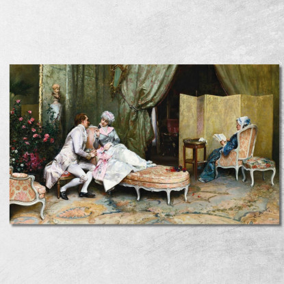 Flirt Raimundo de Madrazo y Garreta rmg17 quadro stampato su tela