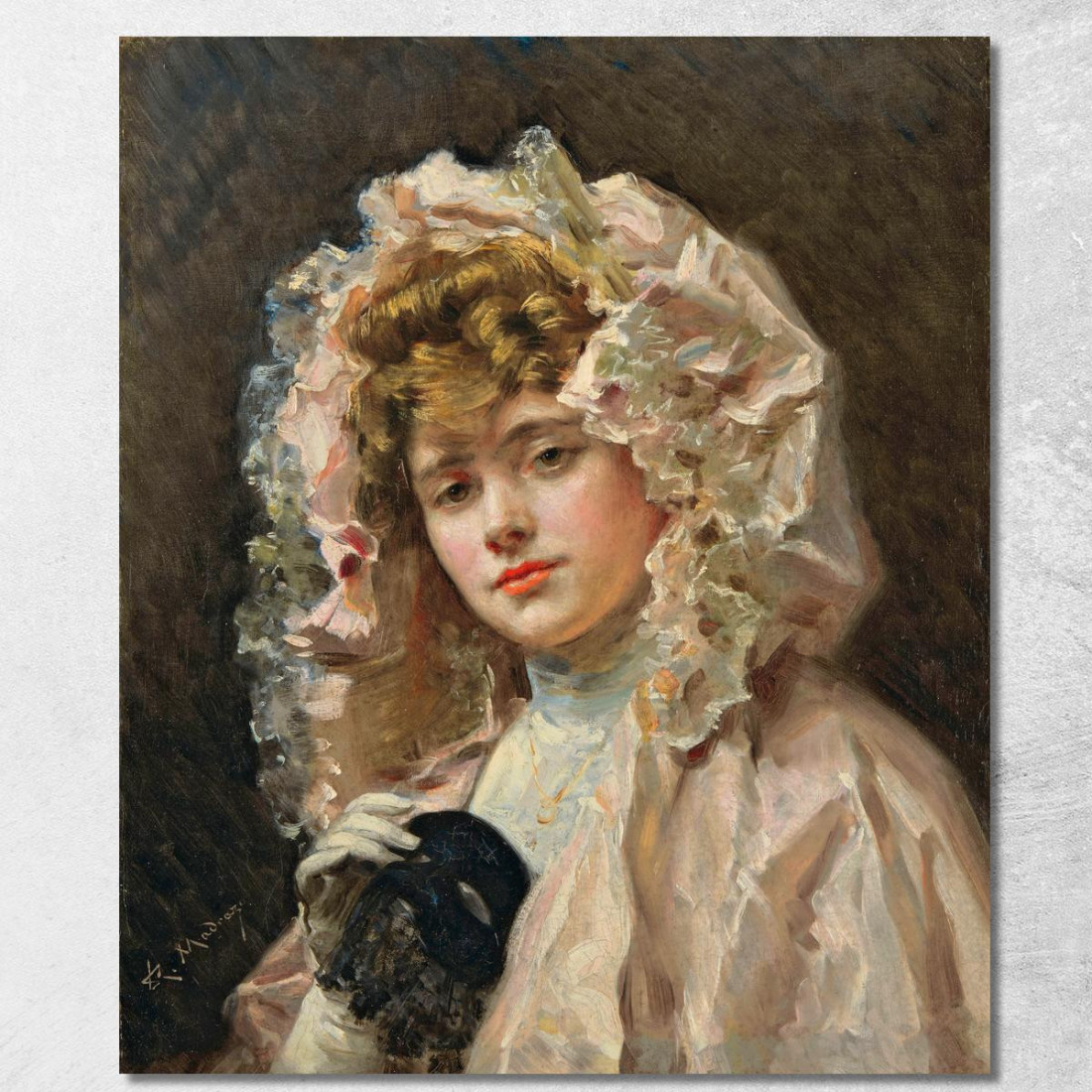 Ragazza Che Tiene Un Lupo Raimundo de Madrazo y Garreta rmg20 quadro stampato su tela Ragazza Che Tiene Un Lupo Raimundo de Madrazo y Garreta rmg20 quadro stampato su tela