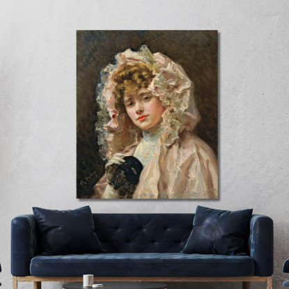 Ragazza Che Tiene Un Lupo Raimundo de Madrazo y Garreta rmg20 quadro stampato su tela