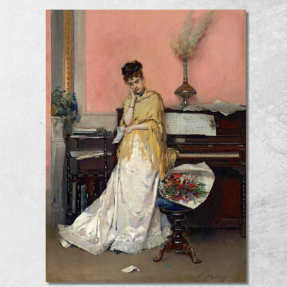 Fantasticheria La Lettera Raimundo de Madrazo y Garreta rmg33 quadro stampato su tela