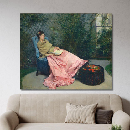 Siesta Raimundo de Madrazo y Garreta rmg36 quadro stampato su tela