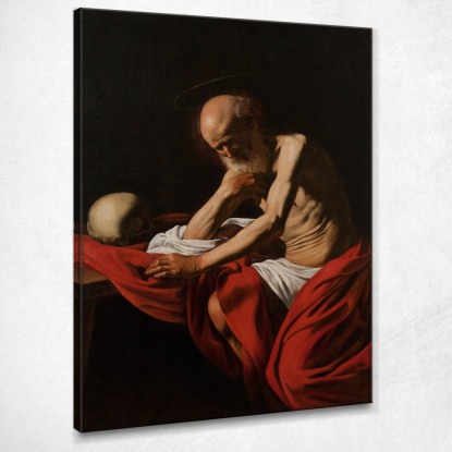 San Girolamo In Meditazione Caravaggio crv37 quadro stampato su tela