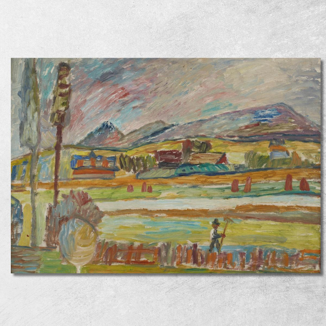 Contadino Con Un Rastrello Sasza Blonder sbl16 quadro stampato su tela Contadino Con Un Rastrello Sasza Blonder sbl16 quadro stampato su tela