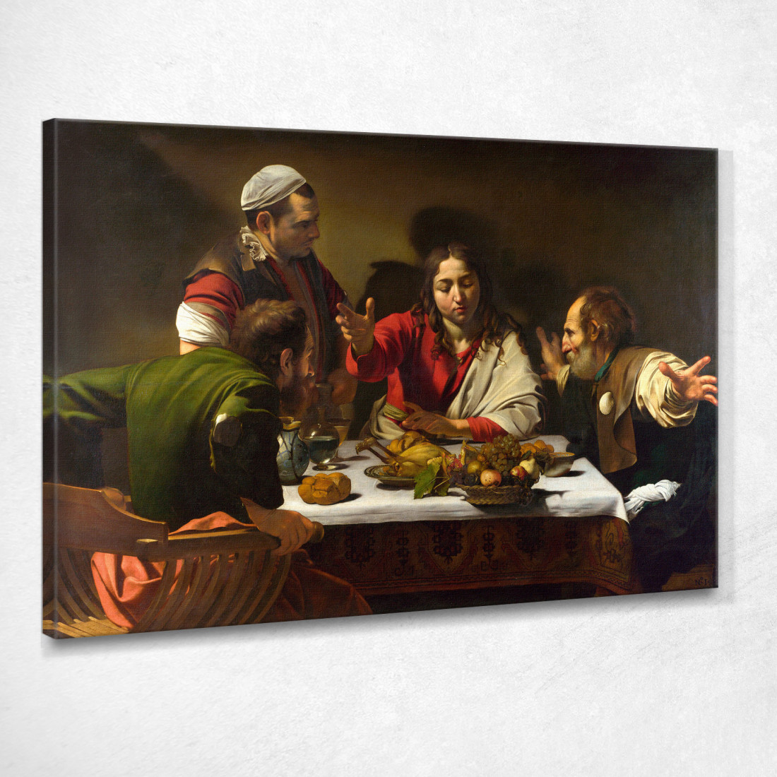 Cena In Emmaus Caravaggio crv39 quadro stampato su tela