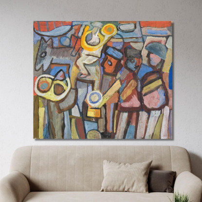 Composizione Con Persone In Marcia Sasza Blonder sbl28 quadro stampato su tela