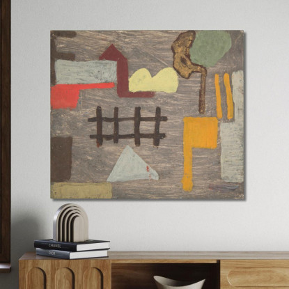 Paesaggio Surreale Con Una Recinzione Sasza Blonder sbl34 quadro stampato su tela