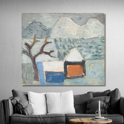 Paesaggio Invernale Con Case Sasza Blonder sbl35 quadro stampato su tela