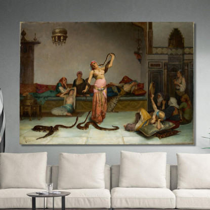 Incantatore Di Serpenti Theodoros Ralli trl6 quadro stampato su tela