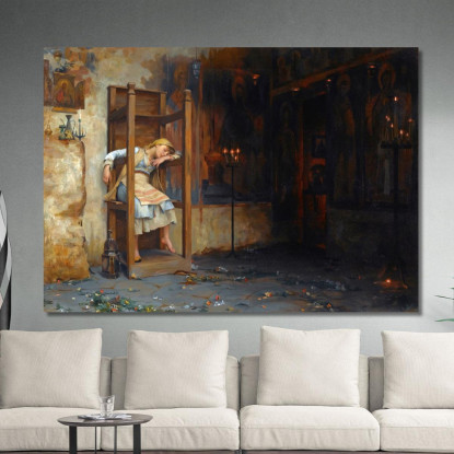 Venerdì Santo La Vestale Chrétienne Theodoros Ralli trl11 quadro stampato su tela