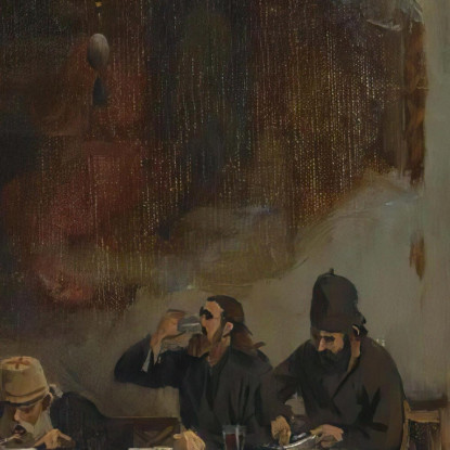 Refettorio In Un Monastero Greco? Monte Athos Theodoros Ralli trl27 quadro stampato su tela