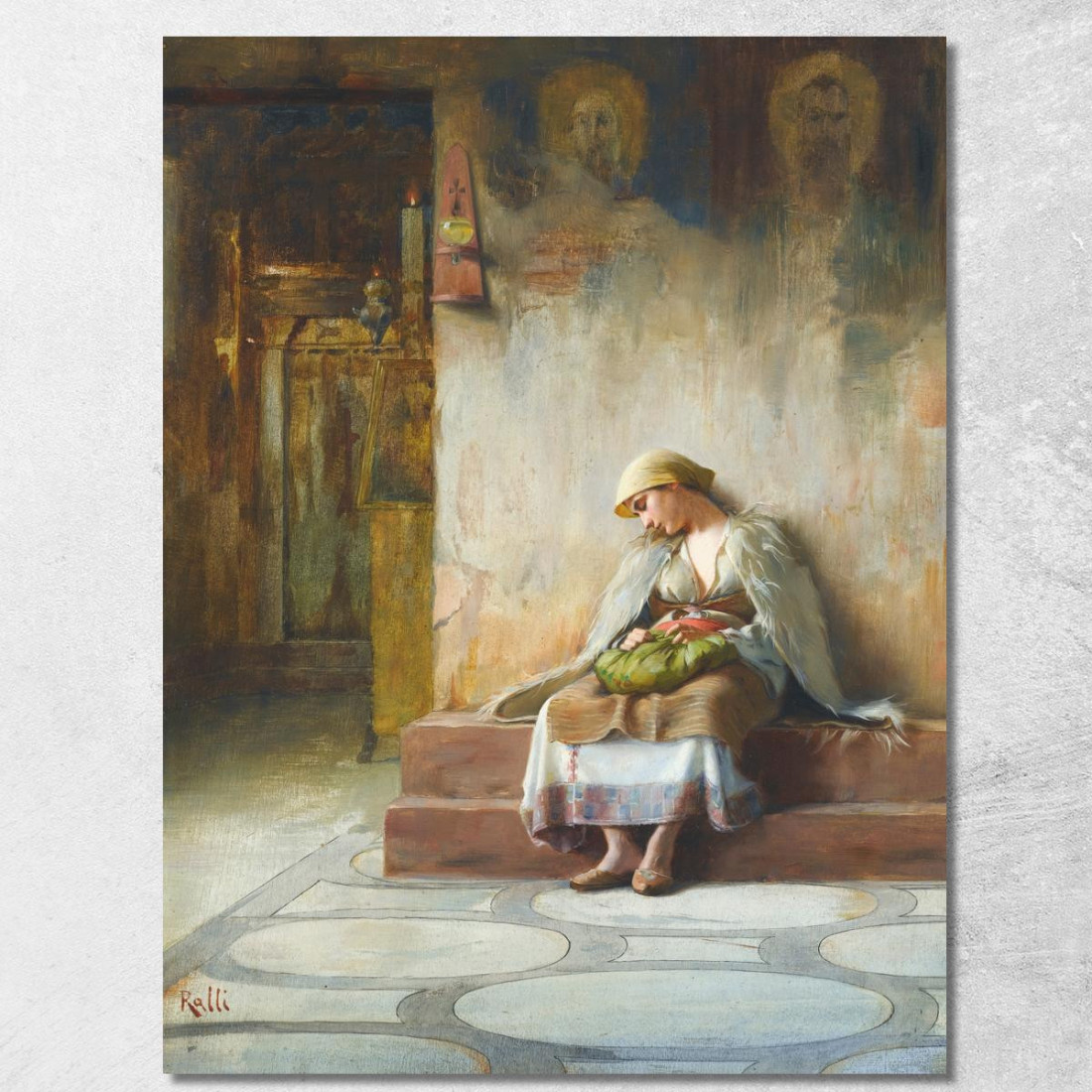 Ragazza Che Dorme In Una Chiesa Theodoros Ralli trl43 quadro stampato su tela Ragazza Che Dorme In Una Chiesa Theodoros Ralli trl43 quadro stampato su tela