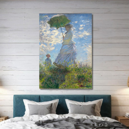 Donna Con Parasole - Madame Claude Monet mnt14 quadro stampato su tela