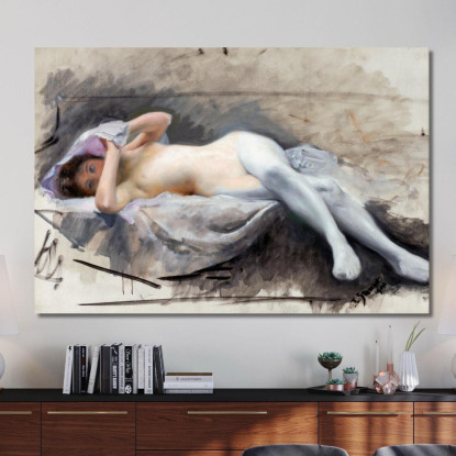 Nudo Sdraiato Julius Leblanc Stewart jls19 quadro stampato su tela