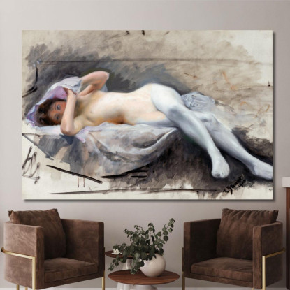 Nudo Sdraiato Julius Leblanc Stewart jls19 quadro stampato su tela