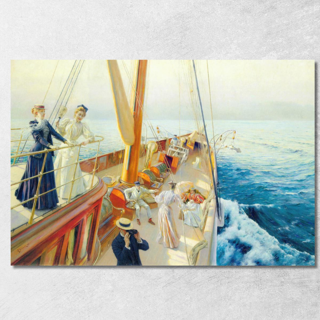 Yachting Nel Mediterraneo Julius Leblanc Stewart jls28 quadro stampato su tela Yachting Nel Mediterraneo Julius Leblanc Stewart jls28 quadro stampato su tela