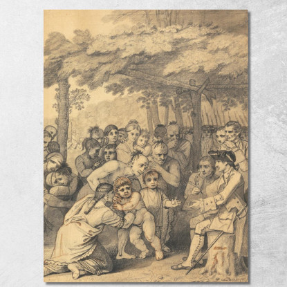 Les Indiens Livrant Les Captifs Anglais Au Colonel Bouquet Près De Son Camp Benjamin West tableau impression sur toile