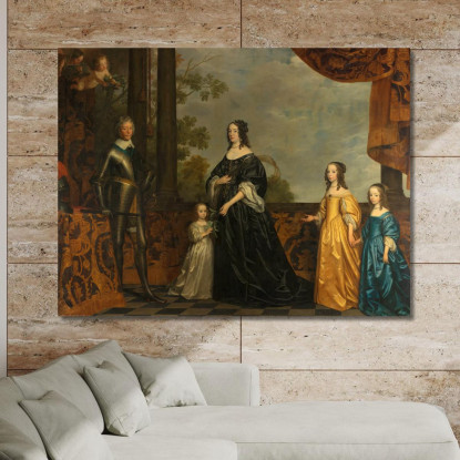 Frederick Henry, Son Épouse Amalia De Solms Et Leurs Trois Plus Jeunes Filles Gerard van Honthorst tableau impression sur toile