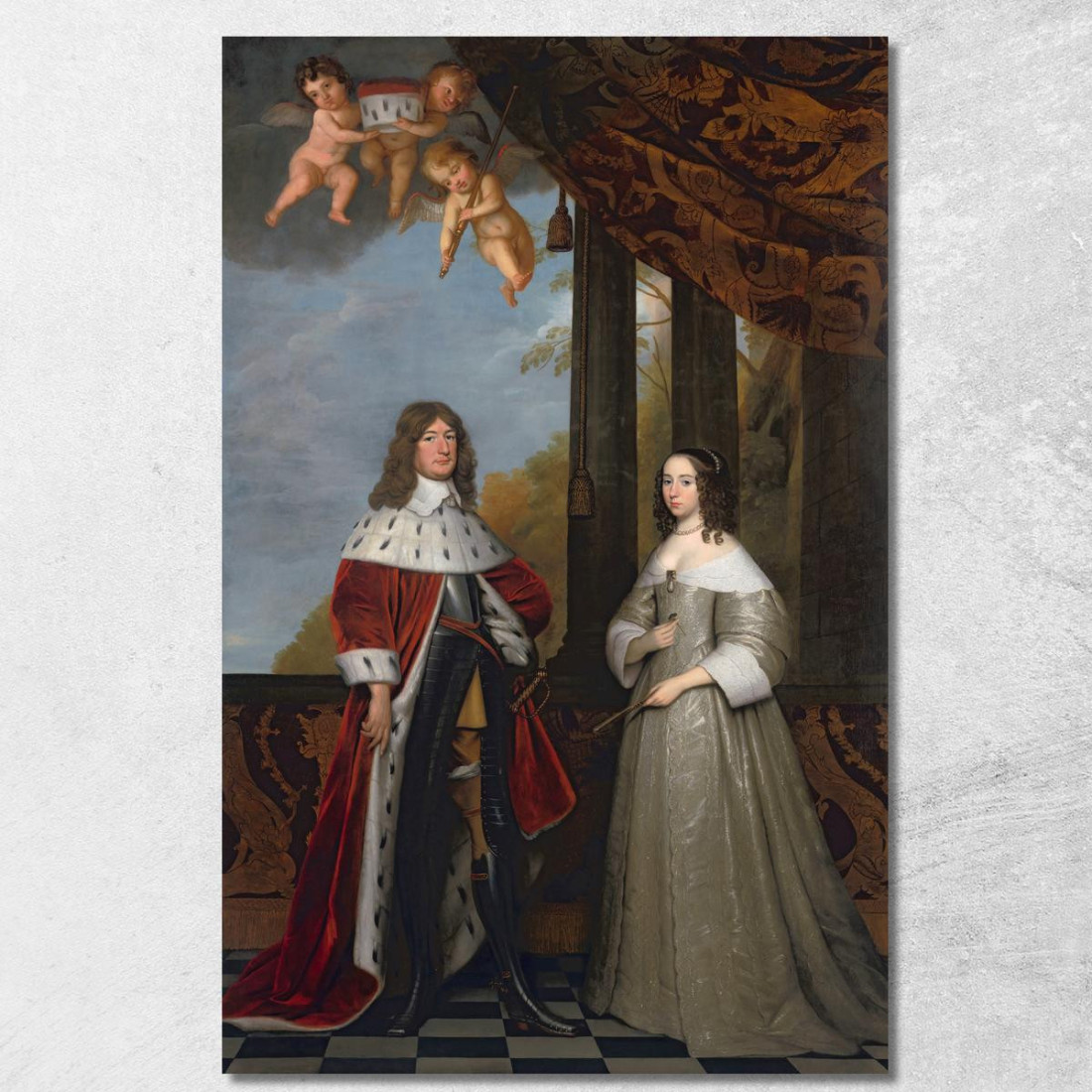 Retrato De Friedrich Wilhelm Elector De Brandeburgo Y Su Esposa Louise Henriette, Condesa De Orange-Nassau Gerard van Honthorst Retrato De Friedrich Wilhelm Elector De Brandeburgo Y Su Esposa Louise Henriette, Condesa De Orange-Nassau Gerard van Honthorst