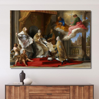 Le Pape Benoît Xiv Remet L'Encyclique Ex Omnibus Au Comte De Stainville, Futur Duc De Choiseul Pompeo Batoni tableau impression
