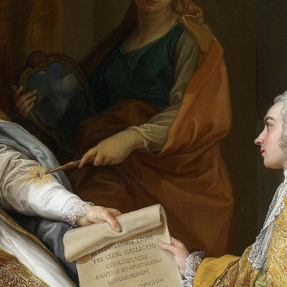 Le Pape Benoît Xiv Remet L'Encyclique Ex Omnibus Au Comte De Stainville, Futur Duc De Choiseul Pompeo Batoni tableau impression