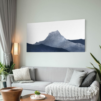 Quadro Paesaggio Astratto Arte Paesaggio Montuoso Blu Minimalista abl4 quadro stampato su tela