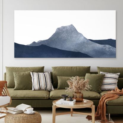 Quadro Paesaggio Astratto Arte Paesaggio Montuoso Blu Minimalista abl4 quadro stampato su tela