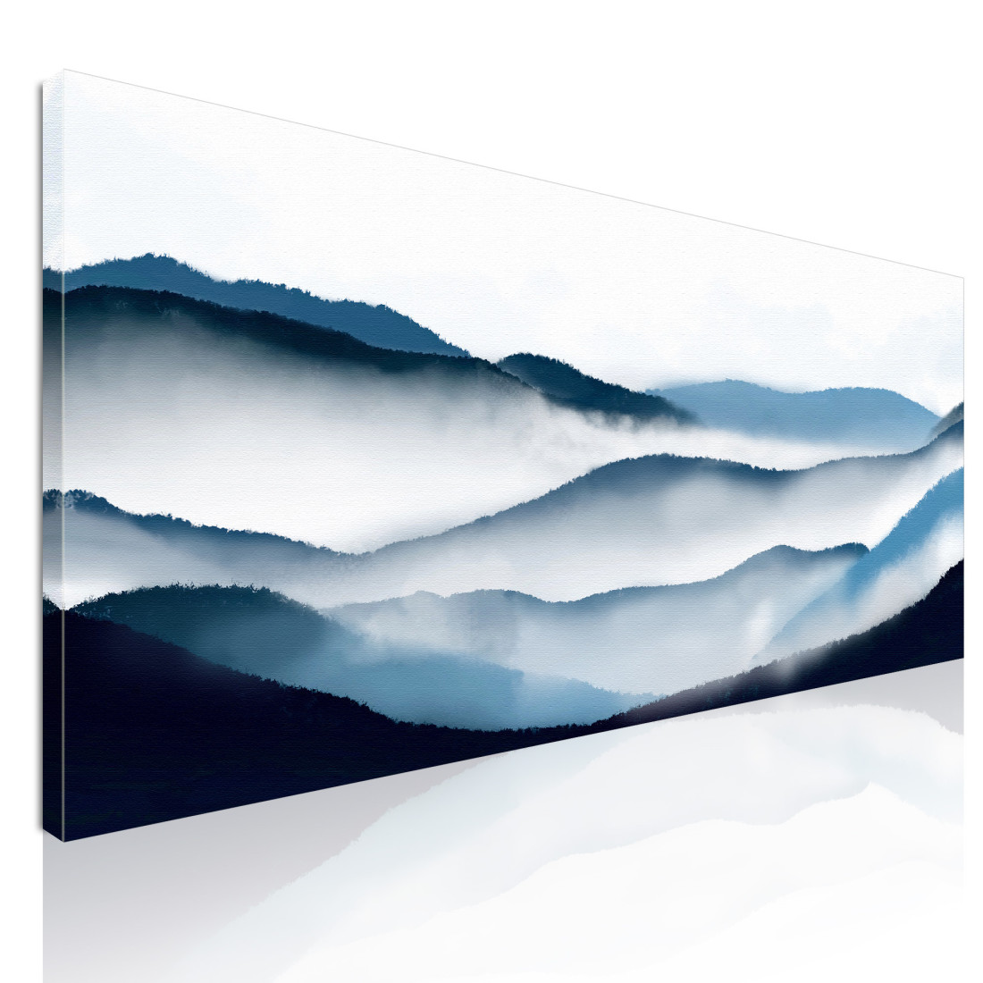Quadro Paesaggio Astratto Arte Paesaggio Montuoso Blu Con Nebbia E Colline abl13 quadro stampato su tela Quadro Paesaggio Astratto Arte Paesaggio Montuoso Blu Con Nebbia E Colline abl13 quadro stampato su tela