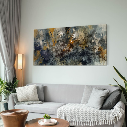 Quadro Forme Astratte Esplosione Di Colori Giallo Blu Grigio absh18 quadro stampato su tela
