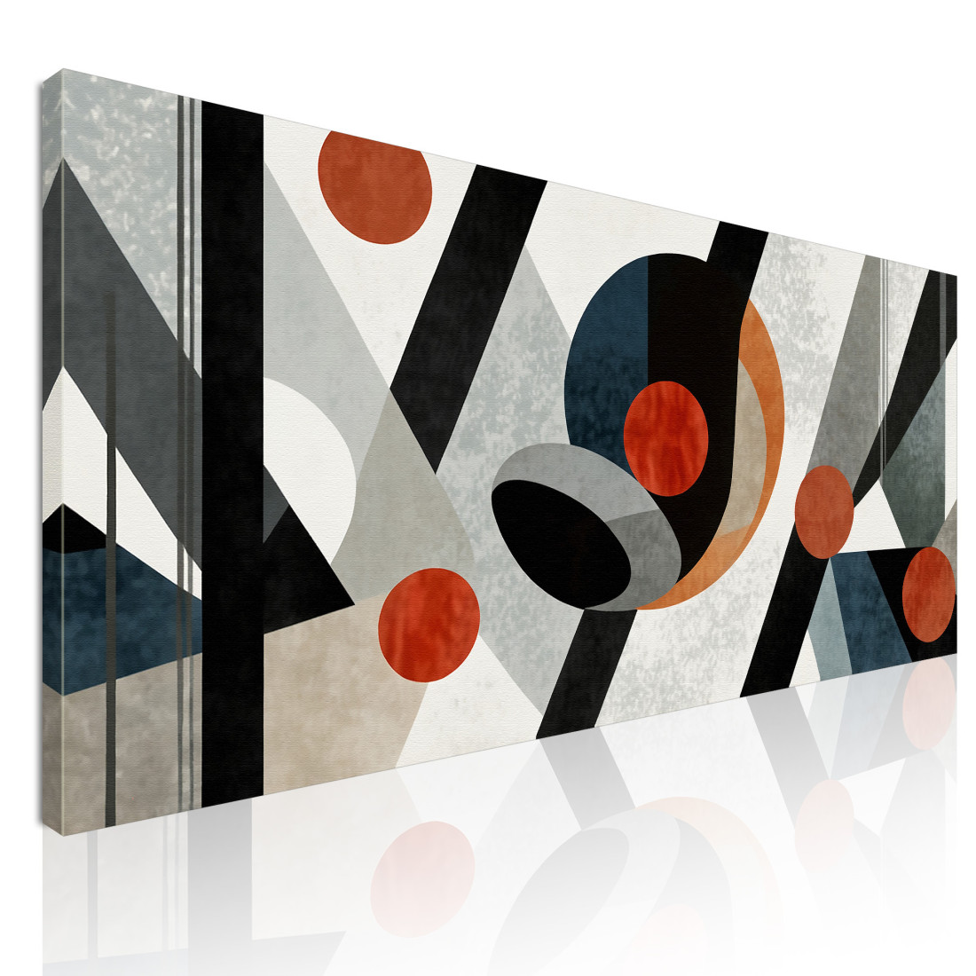 Quadro Forme Astratte Geometrie Dinamiche In Bianco Nero E Rosso absh20 quadro stampato su tela Quadro Forme Astratte Geometrie Dinamiche In Bianco Nero E Rosso absh20 quadro stampato su tela