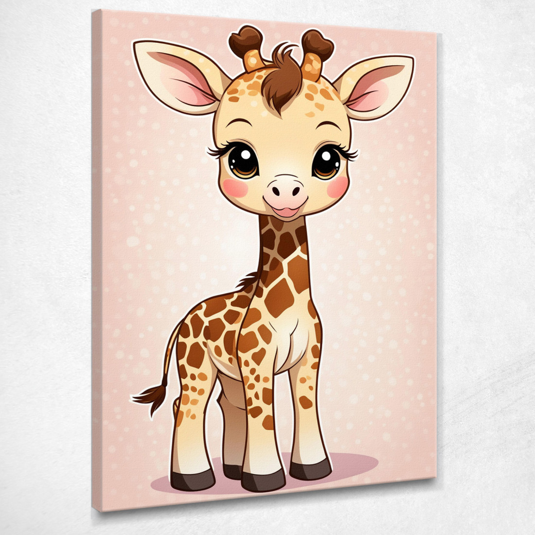 Quadro Per Nursery Decorazione Cameretta Piccola Giraffa Felice banb1 quadro stampato su tela