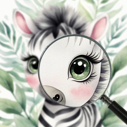 Quadro Per Bambino Decorazione Per Nursery Cucciolo Di Zebra Con Decorazione Floreale banb16 quadro stampato su tela