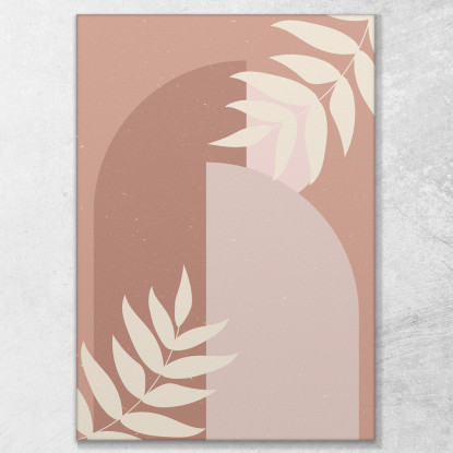 Quadro Boho Chic Minimal Composizione Astratta In Rosa E Beige bho4 quadro stampato su tela