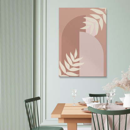 Quadro Boho Chic Minimal Composizione Astratta In Rosa E Beige bho4 quadro stampato su tela