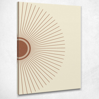 Quadro Boho Chic Minimal Composizione Geometrica Raggi Di Sole Su Sfondo Beige bho5 quadro stampato su tela