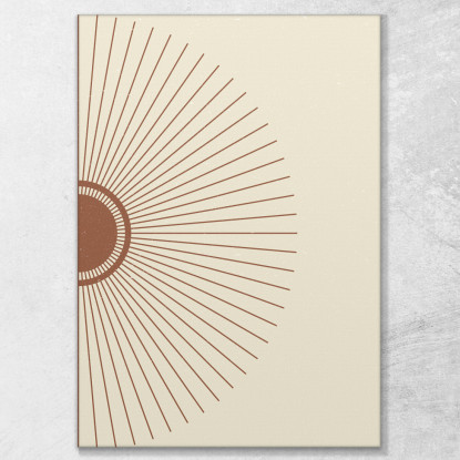 Quadro Boho Chic Minimal Composizione Geometrica Raggi Di Sole Su Sfondo Beige bho5 quadro stampato su tela