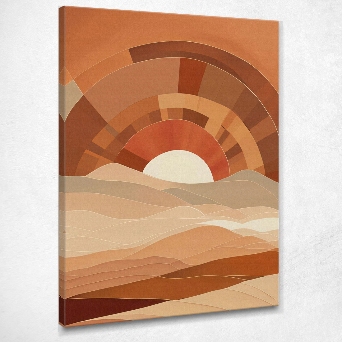 Quadro Boho Chic Minimal Paesaggio Astratto Sorgere Del Sole Sulle Colline bho22 quadro stampato su tela