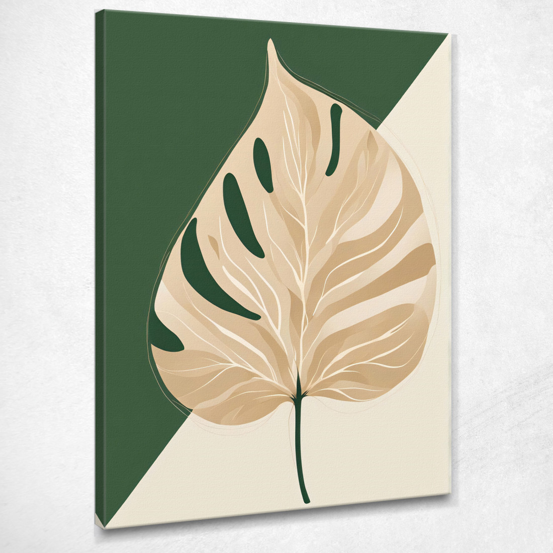 Quadro Botanico Moderno Composizione Minimalista Foglia Solitaria Verde E Beige btn9 quadro stampato su tela Quadro Botanico Moderno Composizione Minimalista Foglia Solitaria Verde E Beige btn9 quadro stampato su tela