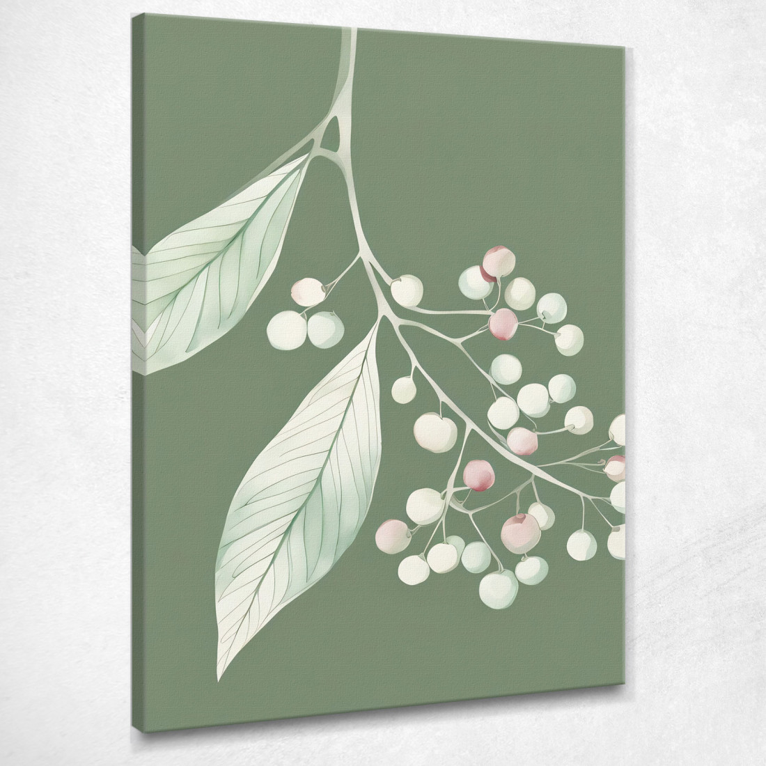 Quadro Botanico Moderno Illustrazione Botanica Foglie E Bacche In Verde btn32 quadro stampato su tela Quadro Botanico Moderno Illustrazione Botanica Foglie E Bacche In Verde btn32 quadro stampato su tela