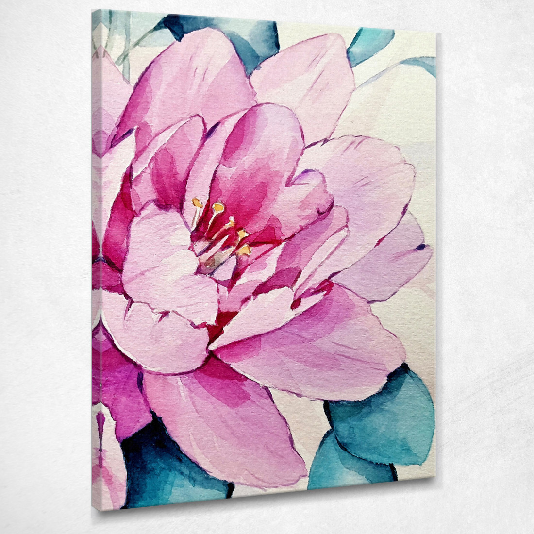 Quadro Botanico Moderno Petali Di Rosa Con Sfumature Azzurre btn36 quadro stampato su tela