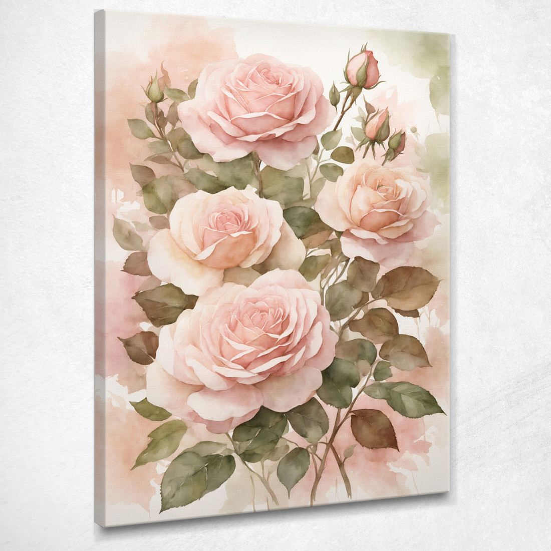 Quadro Botanico Moderno Rose Acquerellate In Tinte Rosate btn38 quadro stampato su tela Quadro Botanico Moderno Rose Acquerellate In Tinte Rosate btn38 quadro stampato su tela